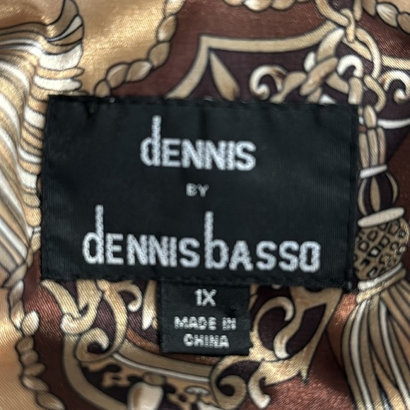 DENNIS BASSO Brown Gold Top Chain Rope Tassel Button Down size 1X Shirt‎ RARE by - Picture 5 of 10